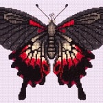 Great Dusky Swallow-tailed Butterfly cross stitch pattern