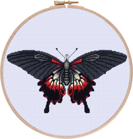 Great Dusky Swallow-tailed Butterfly cross stitch pattern