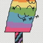 Rainbow Ice Cream cross stitch pattern