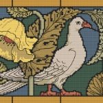 Stained Glass Pigeon cross stitch pattern