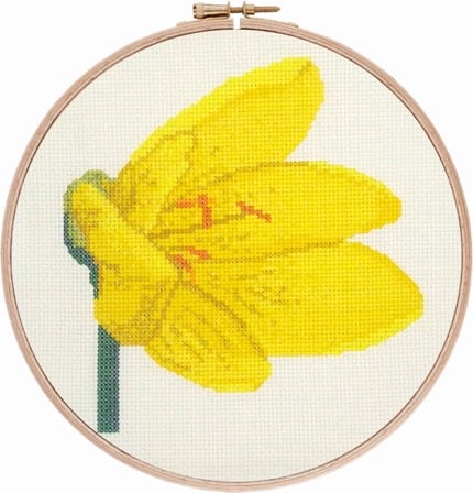 Yellow Crocus cross stitch pattern